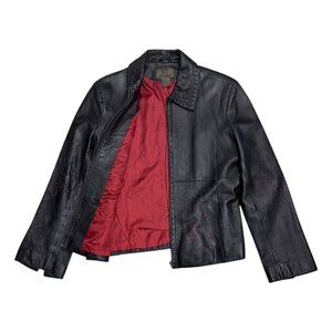 GENUINE LEATHER BT LIMITED Floral Vintage Designer Casual Jacket Womens Large